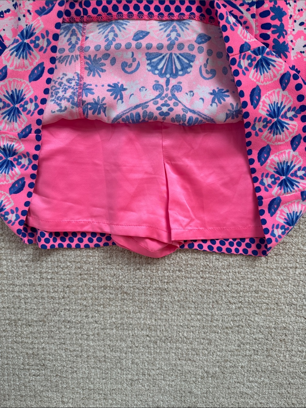 Lilly Pulitzer Pink Floral and Blue Accents Romper - Picture 5 of 7
